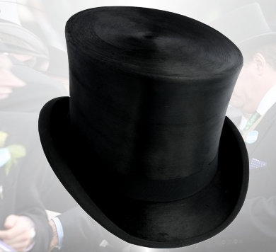 Vintage black silk top hat made by SCOTT & CO 