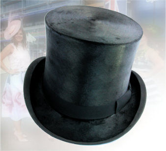 Christys black silk top hat; recently restored 